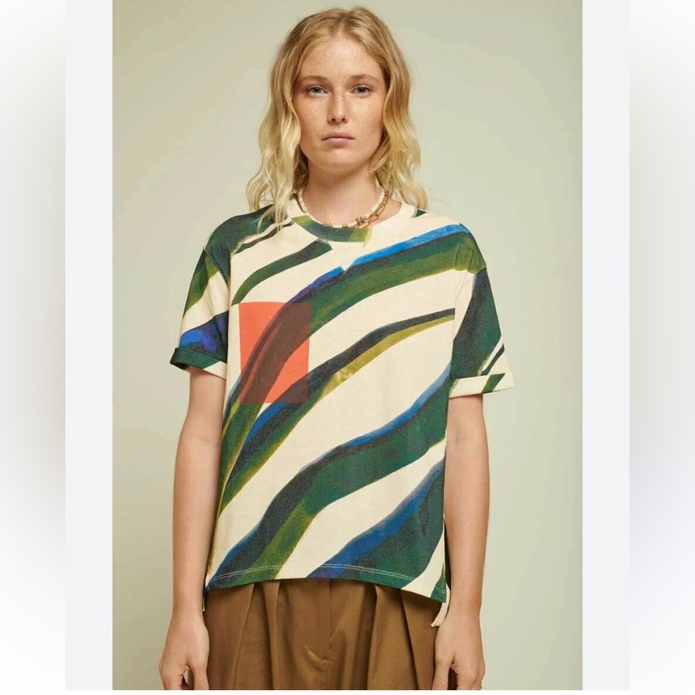 Abstract Multicolor Women's Top